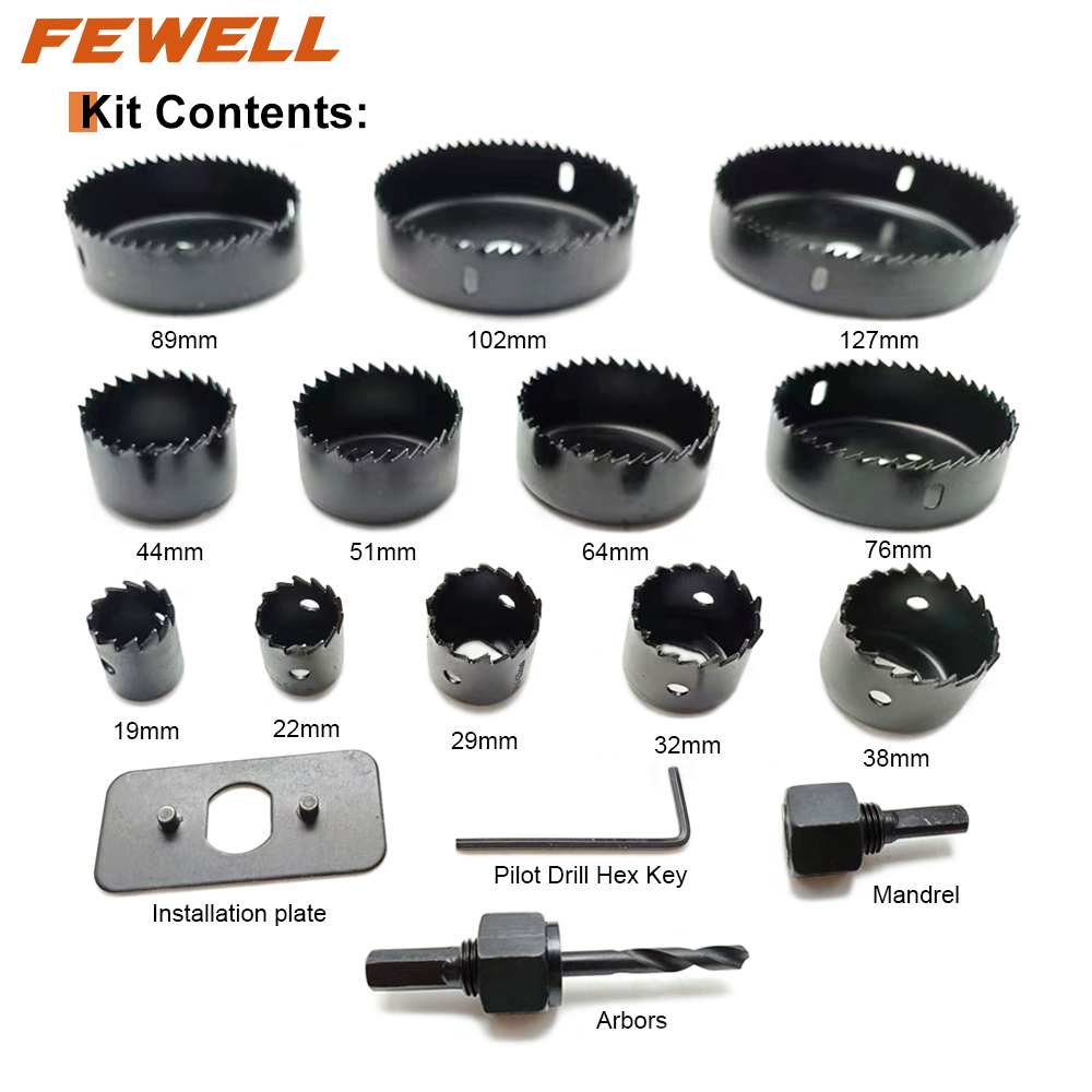16pcs Premium grade Tungsten Carbide Tip Core Drill Bit hole opener cutter series TCT Hole Sawset For Stainless Steel metal