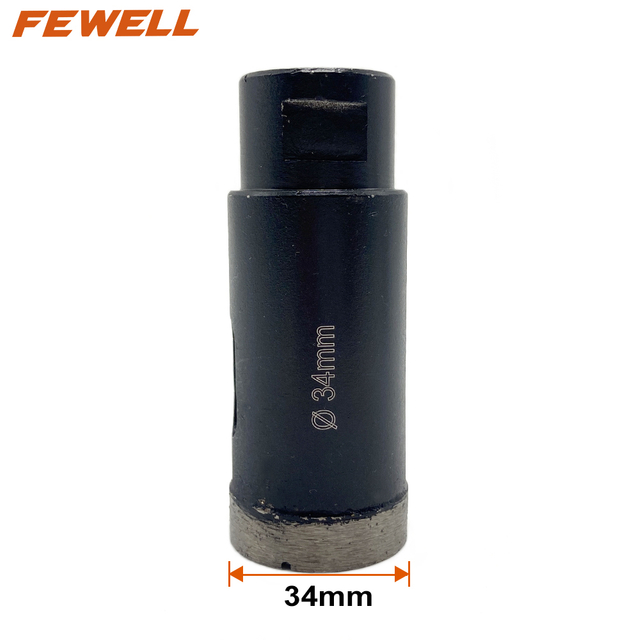 Silver Brazed 34*M14 thread diamond continuous rim Core drill bit for wet cutting reinforced concrete , concrete