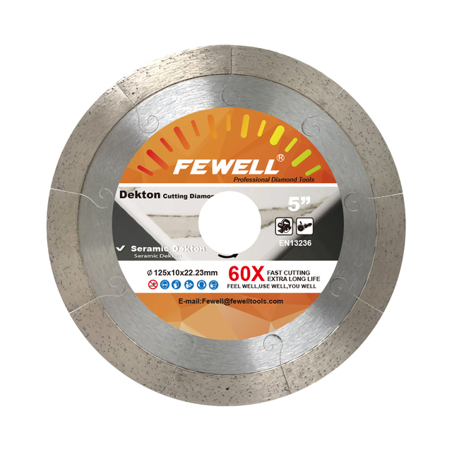 Hot Press 5/6inch laser cut with J-slot continuous rim diamond saw blade for cutting dekton