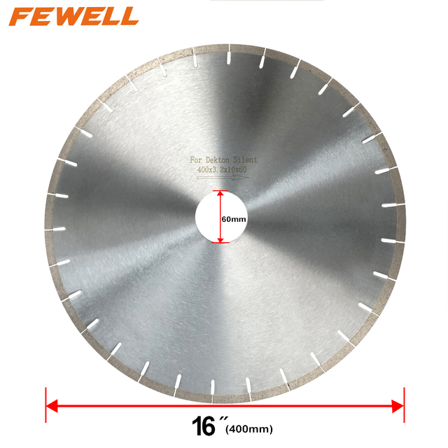 High-quality quiet blade for cutting dekton tiles 400*3.2*10*60 silent steel core diamond saw blade