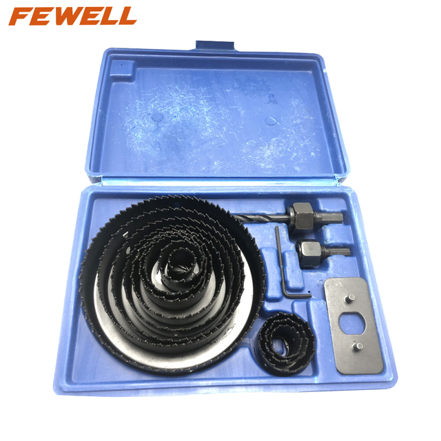 11pcs19-57mmPremium grade Tungsten Carbide Tip Core Drill Bit hole opener TCT Hole Saw cutter set For Stainless Steel metal