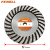 Sintered 5inch 125*20*8*30*M14 thread aluminum base diamond turbo cup wheel for grinding granite concrete