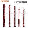 Masonry Drill Bits Set 5 Pcs for metal, brick, glass, ceramic tile plastic wood diamond hole saw Size 3/16" to 1/2"