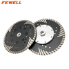 Hot Pressed 7/9inch 180/230*10*M14 mm MG turbo diamond saw blade with protection teeth for cutting abrasive materials concrete with M14 flange