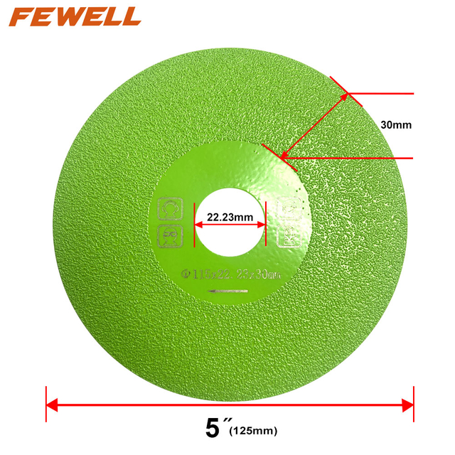 High Quality 115*30*22.23mm Ultra Thin Circular Vacuum Brazed Diamond Grinding Saw Blade For Glass