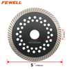 125*2.2*10*22.23mm cooling holes with reinforced center Hot Press turbo diamond saw blade for dry cutting granite