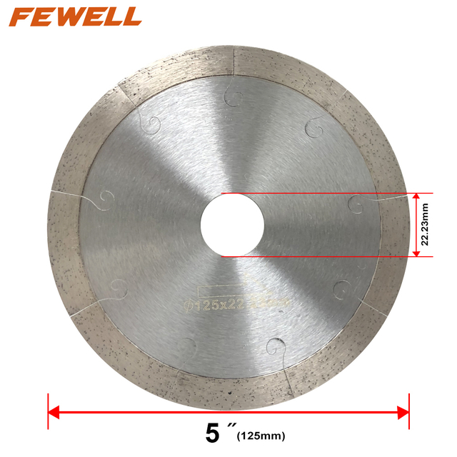 Hot Press 5/6inch laser cut with J-slot continuous rim diamond saw blade for cutting dekton