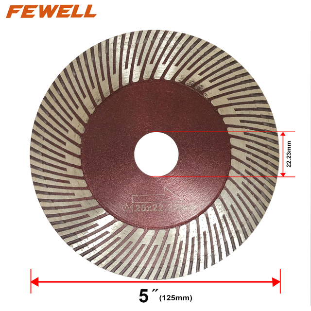 High quality 5in 125*1.6*10*45*22.23mm hot press diamond saw blade for cutting and grinding ceramic tile 