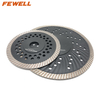 125*2.2*10*22.23mm cooling holes with reinforced center Hot Press turbo diamond saw blade for dry cutting granite