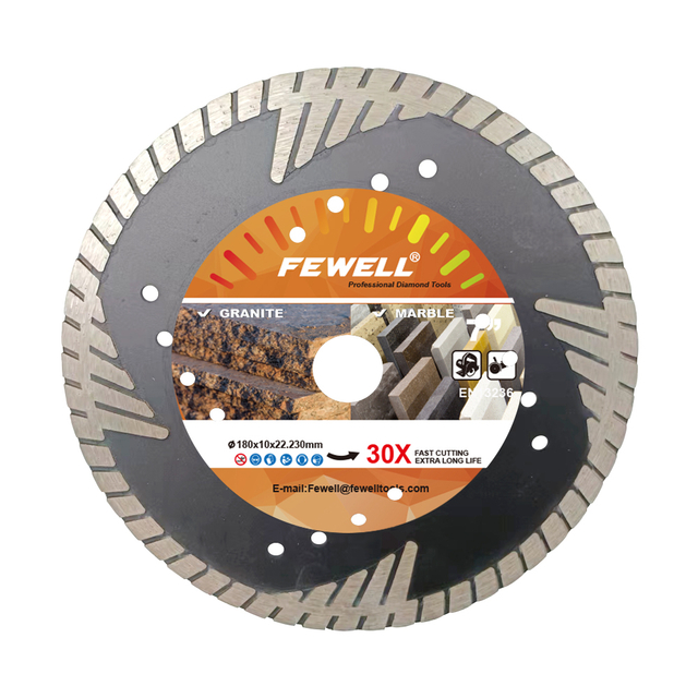 Hot Pressed 7inch 180*10*22.23mm MG turbo diamond saw blade with protection teeth for cutting abrasive materials concrete