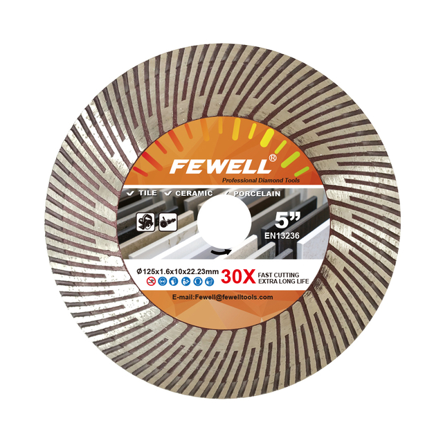 High quality 5in 125*1.6*10*45*22.23mm hot press diamond saw blade for cutting and grinding ceramic tile 