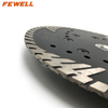 Hot Pressed 7/9inch 180/230*10*M14 mm MG turbo diamond saw blade with protection teeth for cutting abrasive materials concrete with M14 flange