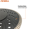 High quality 7inch 180*3.0*10*22.23mm Hot Press diamond turb wave saw blade with Reinforced Center for cutting granite 