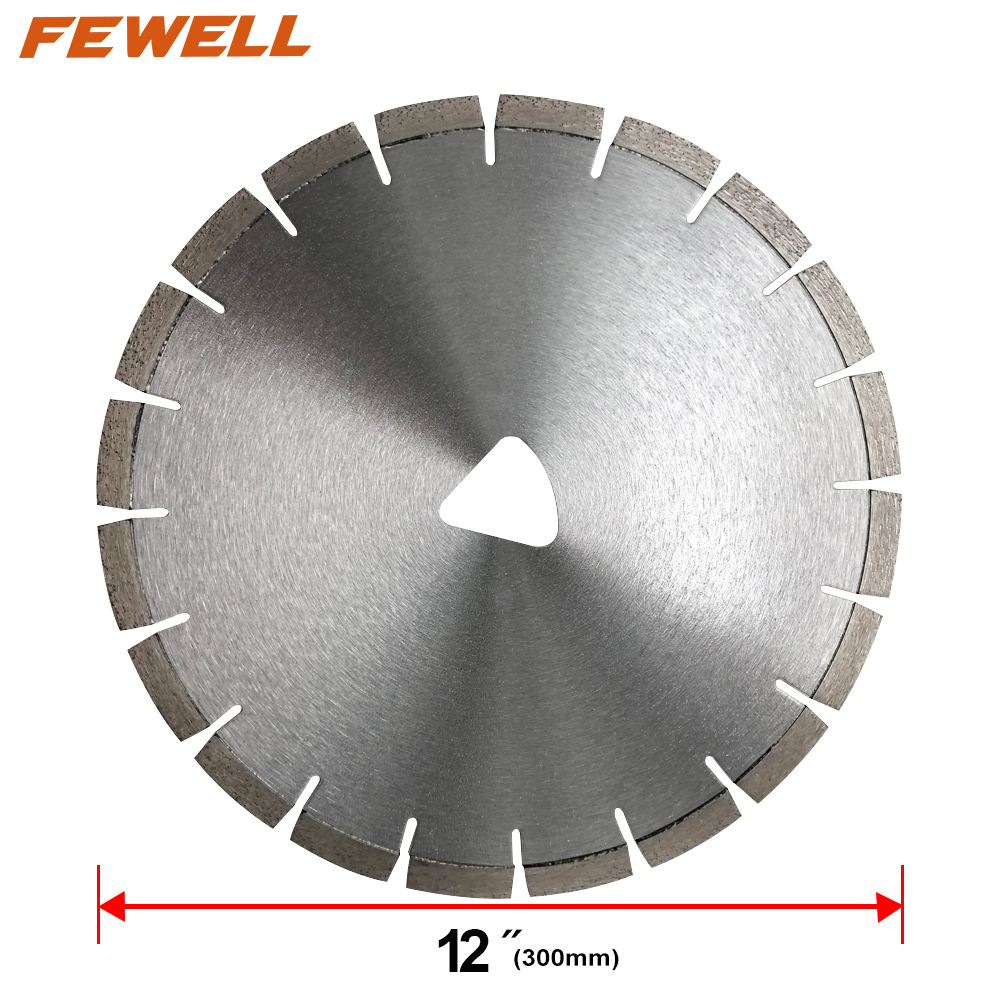 Laser welded 12inch 300*3.2*12 triangle arbor Early entry diamond saw blade for concrete stone