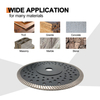 High quality Hot Press 7inch 180*2.6*10*22.23mm diamond saw blade turbo disc with reinforced center for dry cutting granite