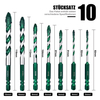 10pcs Serrated Eccentric Masonry Drill Bit Set Four-Edge Concrete Drill Bit for Concrete Glass Brick Cement Tile Marble Wood