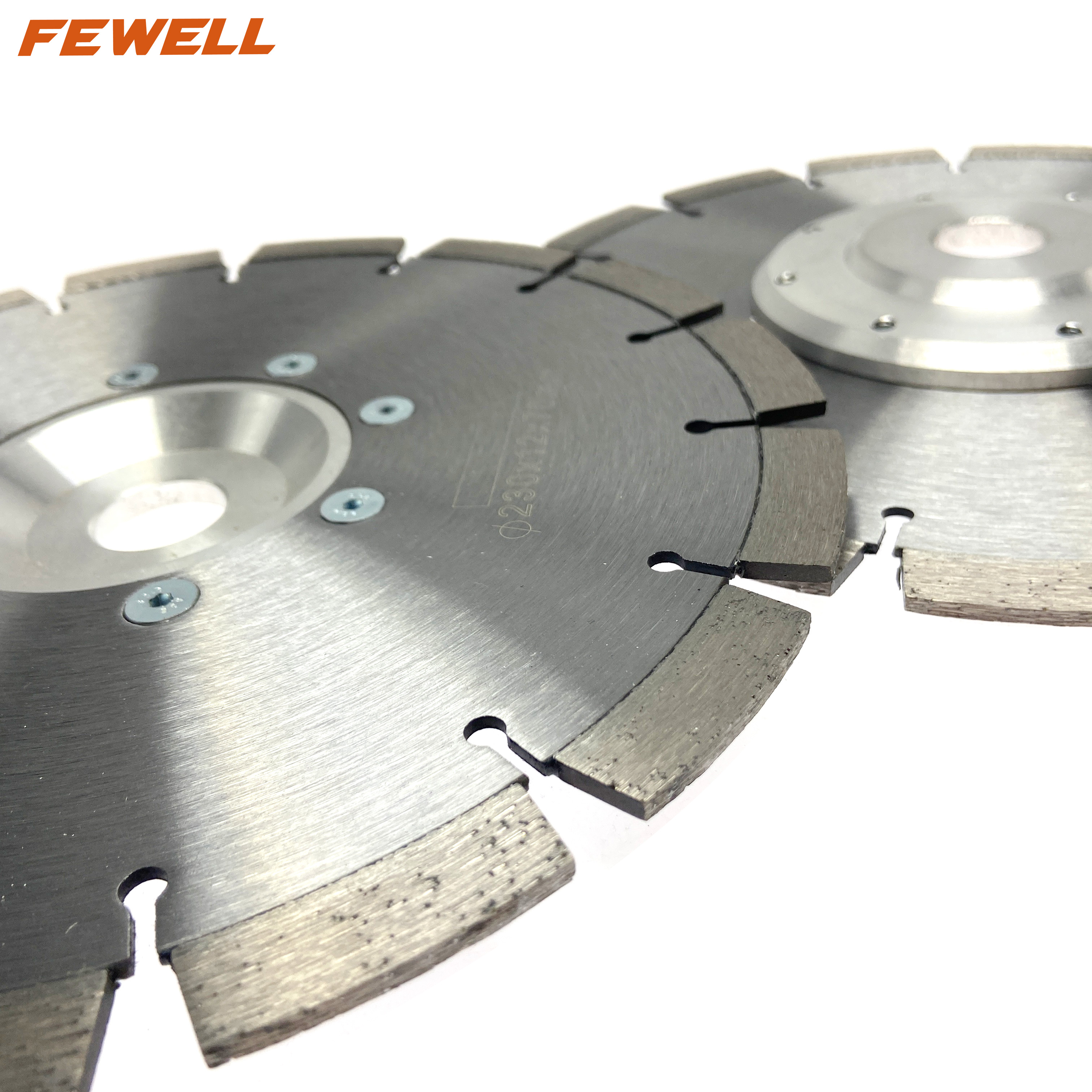 High quality Laser welded 9inch 230*3.2*12*22.23mm with alumimum flange diamond saw blade for cutting concrete brick wall