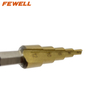 High quality 4-12/20/32/40mm 4241 Hexagon Shank spiral flute Titanium Step Drill Bits for Metal Drilling