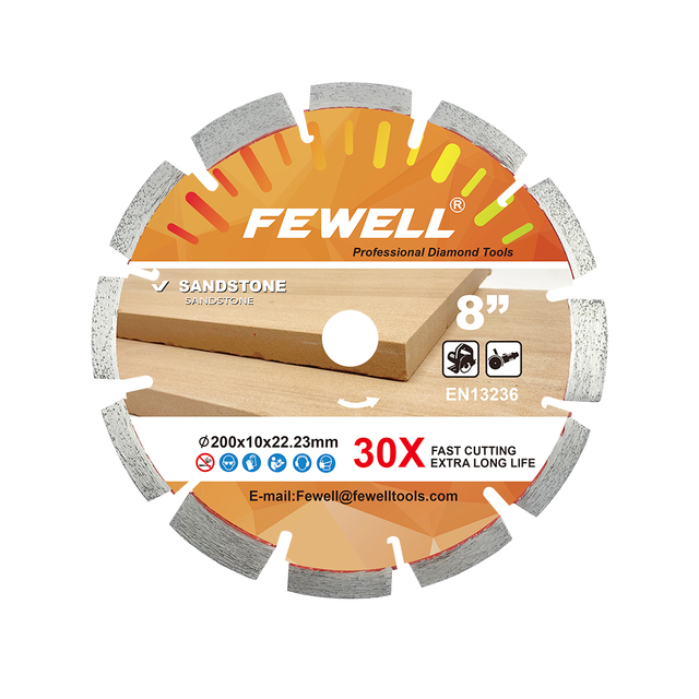 High quality Laser welded 8inch 200*10*22.23mm diamond concrete saw blade for cutting sandstone