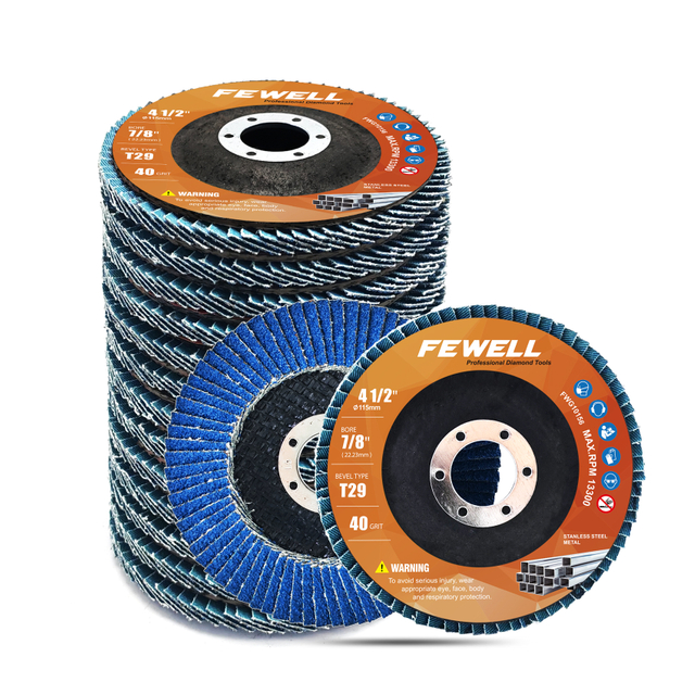 40-60 Grit Bevel Type 29 Flap Disc Blue Zirconium 115x22.23mm Flexible Sanding 4.5inch Flap Disc for Grinding Metal Stainless Steel