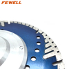 Hot Pressed 7/9inch with 22.23mm Flange MG Turbo Segemented Diamond Saw Blade with Protection Teeth for Cutting Concrete