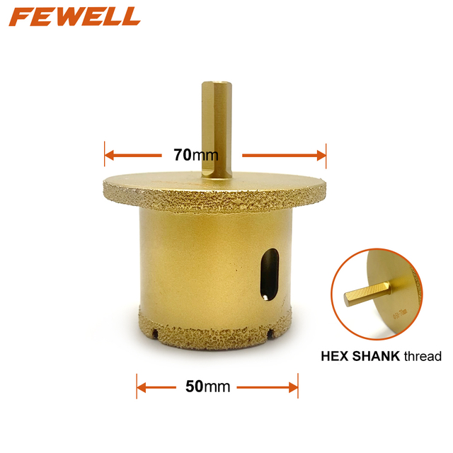 50-70mm Vacuum Brazed Diamond Core Bit For Marble Ceramic Tile Granite Basin Sink Drilling