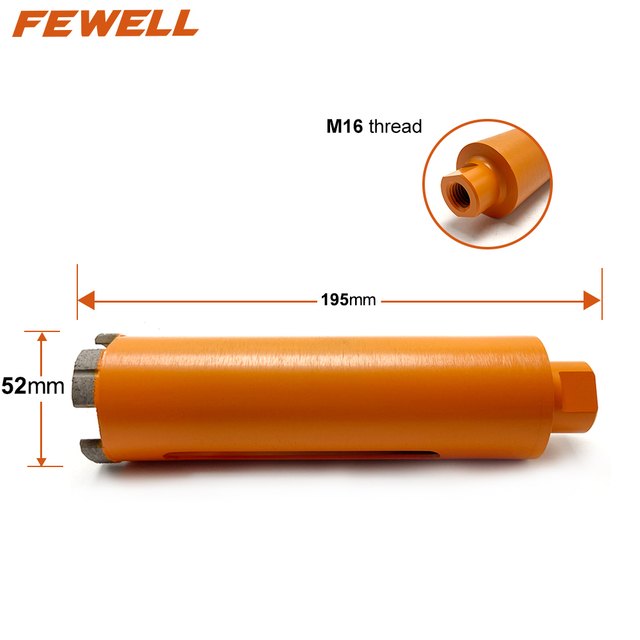 High quality laser welded 32-152*10*195*M16 diamond segment Core drill bit for reinforced concrete