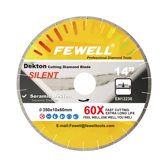 DIY Silver brazed 12inch 350*10*60mm segmented silent steel diamond saw blade for cutting Dekton