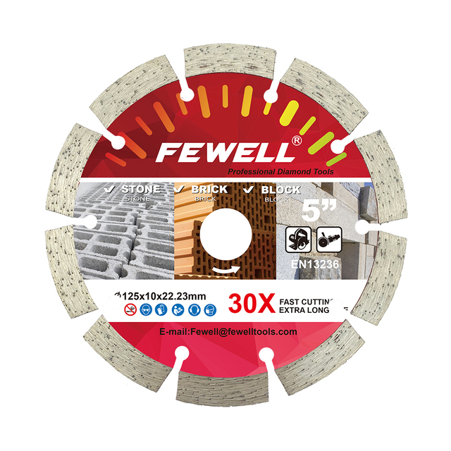 Premuim qulity cold press 5in/9inch 125/230*10mm height diamond segmented saw blade for general purpose , stone , brick and concrete