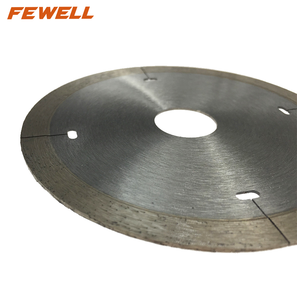 High quality Hot Press 4-7inch 105-180*7mm T slot continuous rim diamond saw blade for wet cutting hard ceramic tile marble