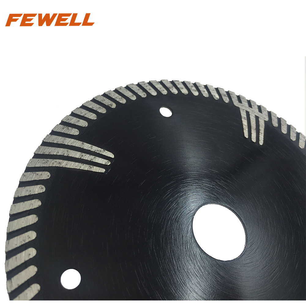 High quality 5inch Hot Press 125/150/230*9*22.23mm with protective teeth turbo diamond saw blade for granite 