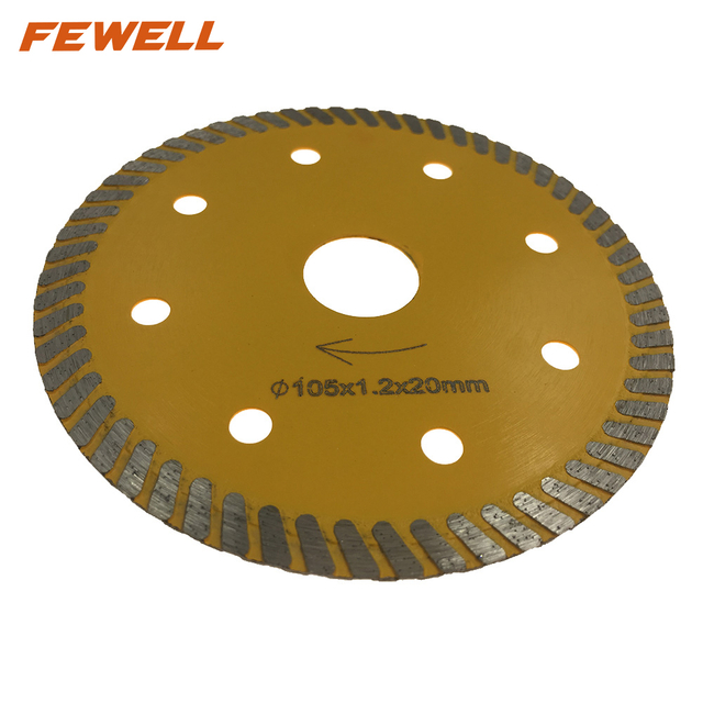High quality hot press 4/5/7inch 105//125/180*7mm super thin turbo diamond saw blade for cutting tile porcelain 