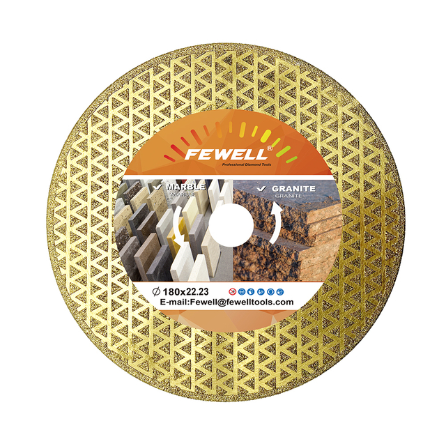 High quality 7inch 180*22.23mm single side triangle shape electroplated diamond saw blade for marble 