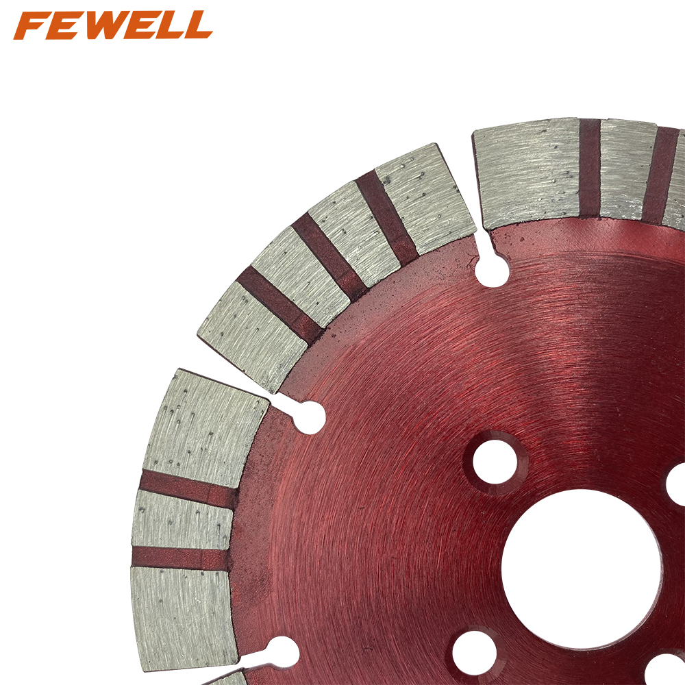 High quality Cold Press 4.5inch 115*2.0*12*20mm Segmented turbo diamond saw blade with cooling holes for cutting concrete beton