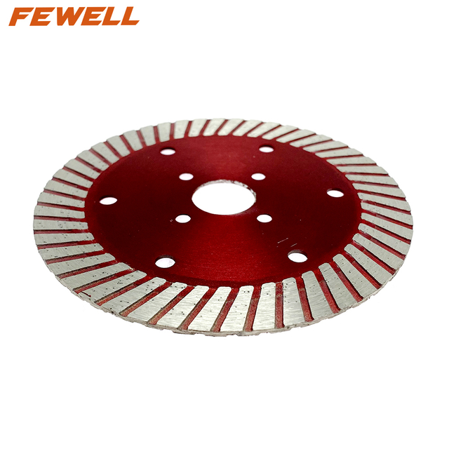 High quality Cold Press 4.5inch 115*1.8*15*20mm Segmented turbo diamond saw blade with cooling holes for cutting granite