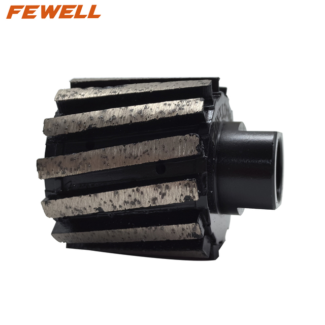 High Quality 50*42T*M14 Segmented Sintered Diamond Drum Wheel with Water Outlet for Grinding Stone Granite