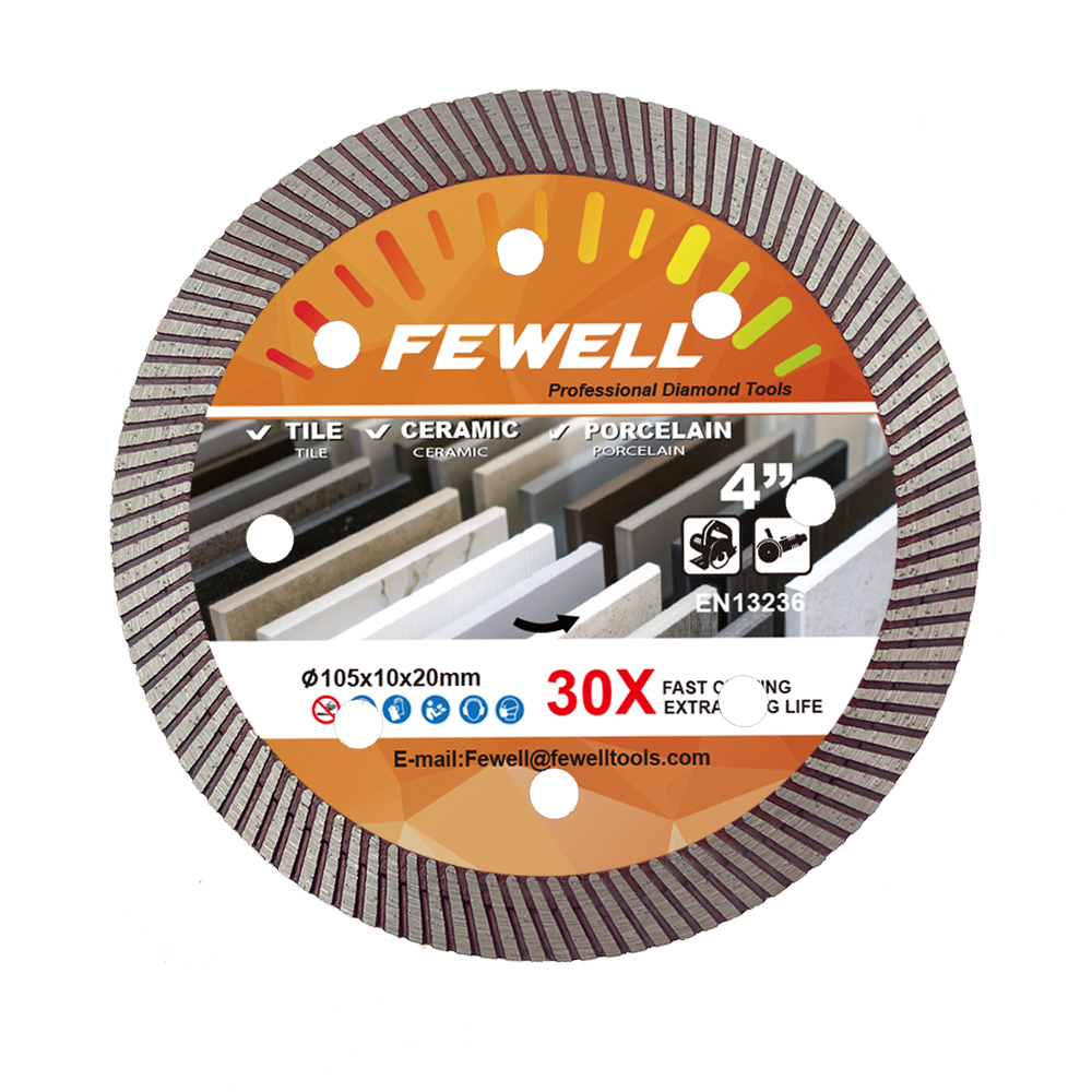 105*10*110*20mm Hot Press 4inch high quality turbo diamond saw blade for cutting tile porcelain 