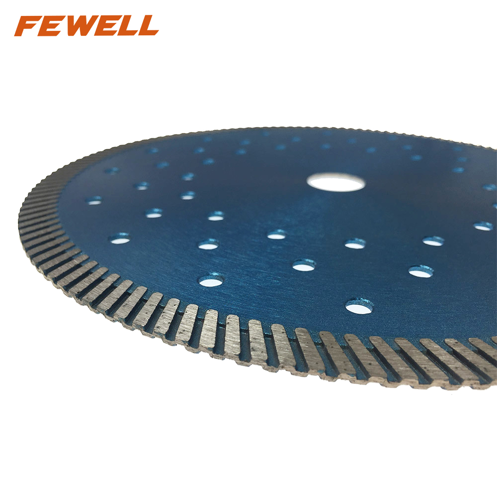 High quality 180*2.2*7*22.23 Hot Press 7inch with cooling holes turbo diamond saw blade for cutting granite