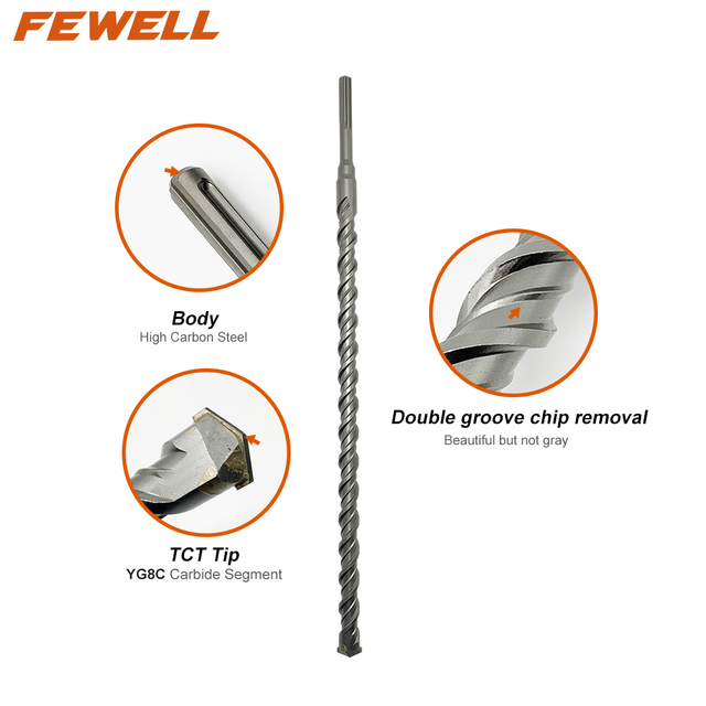 High quality Double tip SDS max 32mm Electric hammer Drill Bit for drilling Concrete wall rock Granite