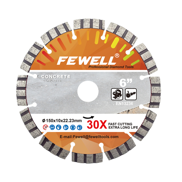 High quality Laser welded 6-14inch 150/230/250/350*10mm segmented turbo diamond saw blade for cutting concrete beton reinforced concrete
