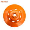 High quality Silver Brazed 4.5inch 115*5**M14 double row diamond grinding cup wheel for concrete stone