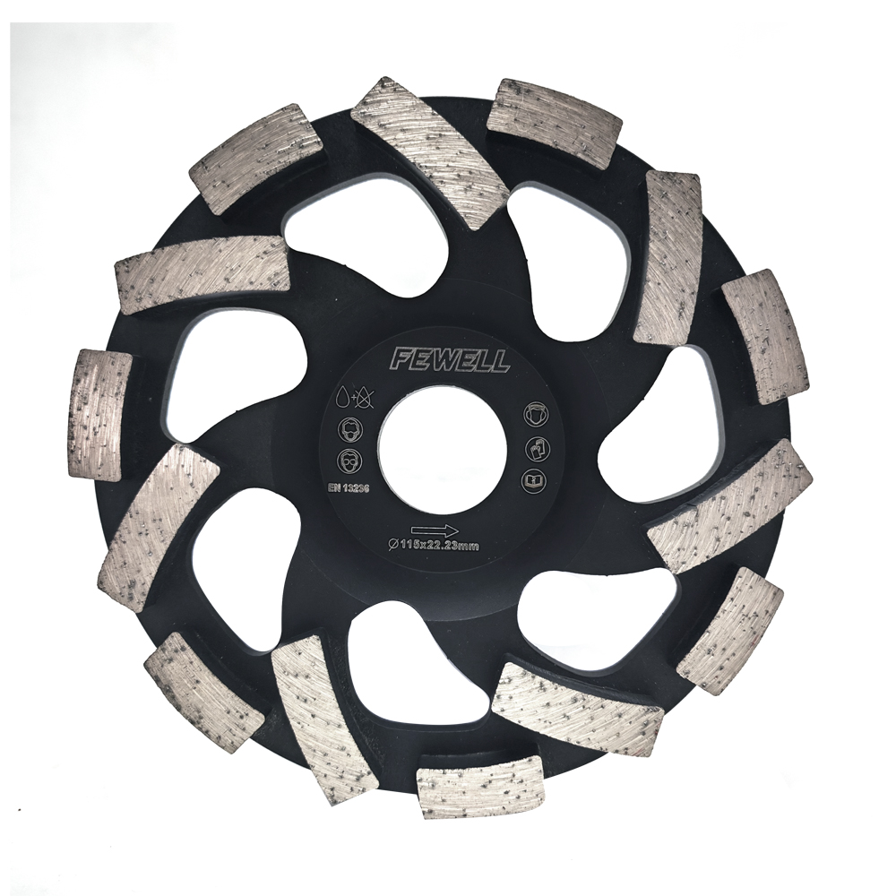 125mm Cold Press 5in Swirly Turbo Abrasive Diamond Cup Wheel for Grinding Concrete Stone
