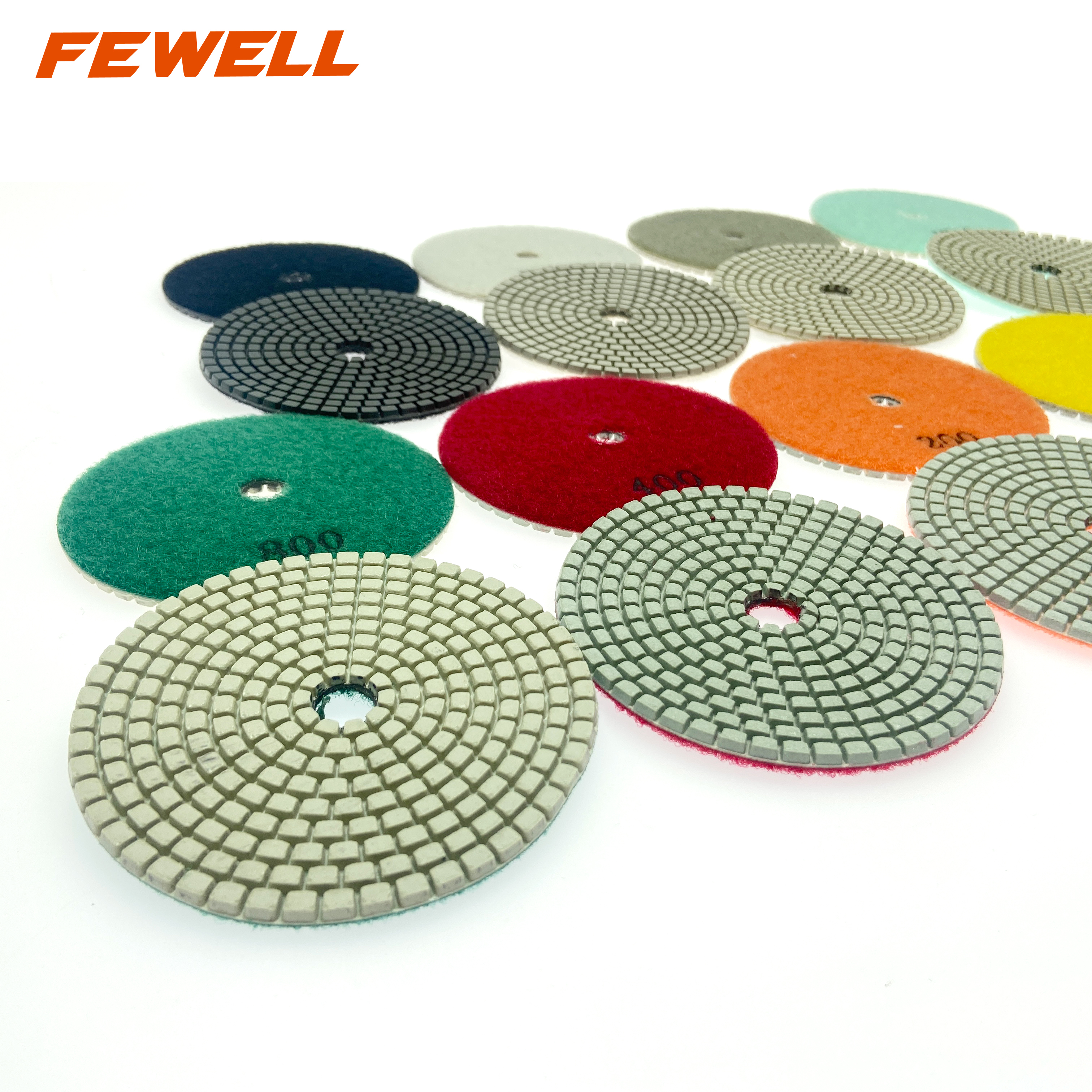 Top quality 4inch 100mm Diamond Dry Grinding Abrasive Pads 9 PCS Sets for Polishing Ceramic Tiles Granite Marble Concrete