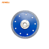High Quality M14 Aluminum Flange 4 Inch 125MM Hot Press Diamond Turbo Saw Blade for Cutting Granite Concrete