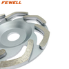 High quality Cold Press sintered 5" 125*22.23mm L segment type cup-shaped diamond grinding cup wheel for abrasiving concrete marble granite terrazzo