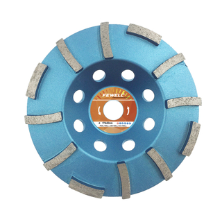 High quality Silver Brazed 7inch 175*5*22mm diamond grinding cup wheel for concrete Korea market