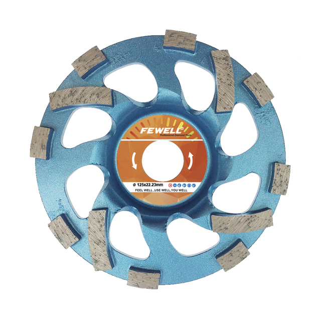 High quality Silver Brazed 5inch 125**5*22.23mm diamond grinding cup wheel for stone concrete