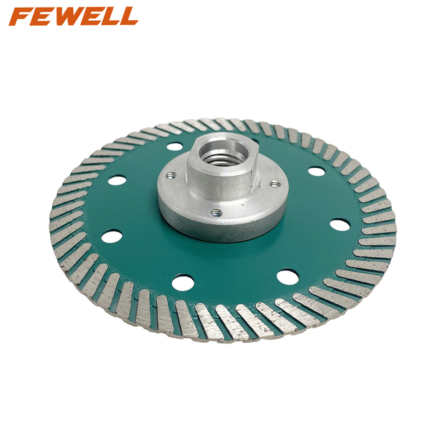High quality 105*2.2*10*22.23/M14 aluminum flange 4inch Hot Press diamond fine turbo saw blade for cutting granite