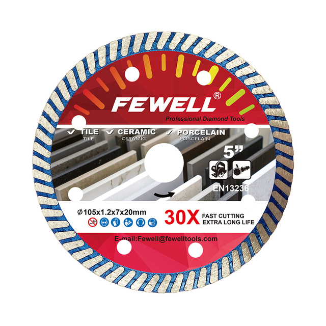 Premium quality hot press 4inch 105*1.2*7*20mm super thin turbo diamond saw blade for cutting tile porcelain 