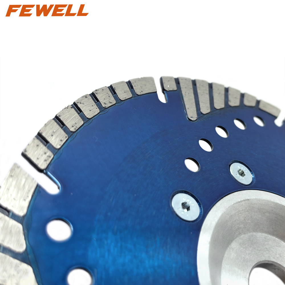 Hot Pressed 7/9inch with 22.23mm Flange MG Turbo Segemented Diamond Saw Blade with Protection Teeth for Cutting Concrete
